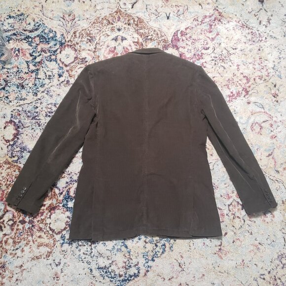 J. Crew Vintage Corduroy Blazer Olive Green Fine Wale Size Large Tall - Picture 5 of 13